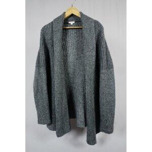 Gap Woman's Alpaca Wool Blend Chunky Knit Grey Open Front Cardigan Size Small